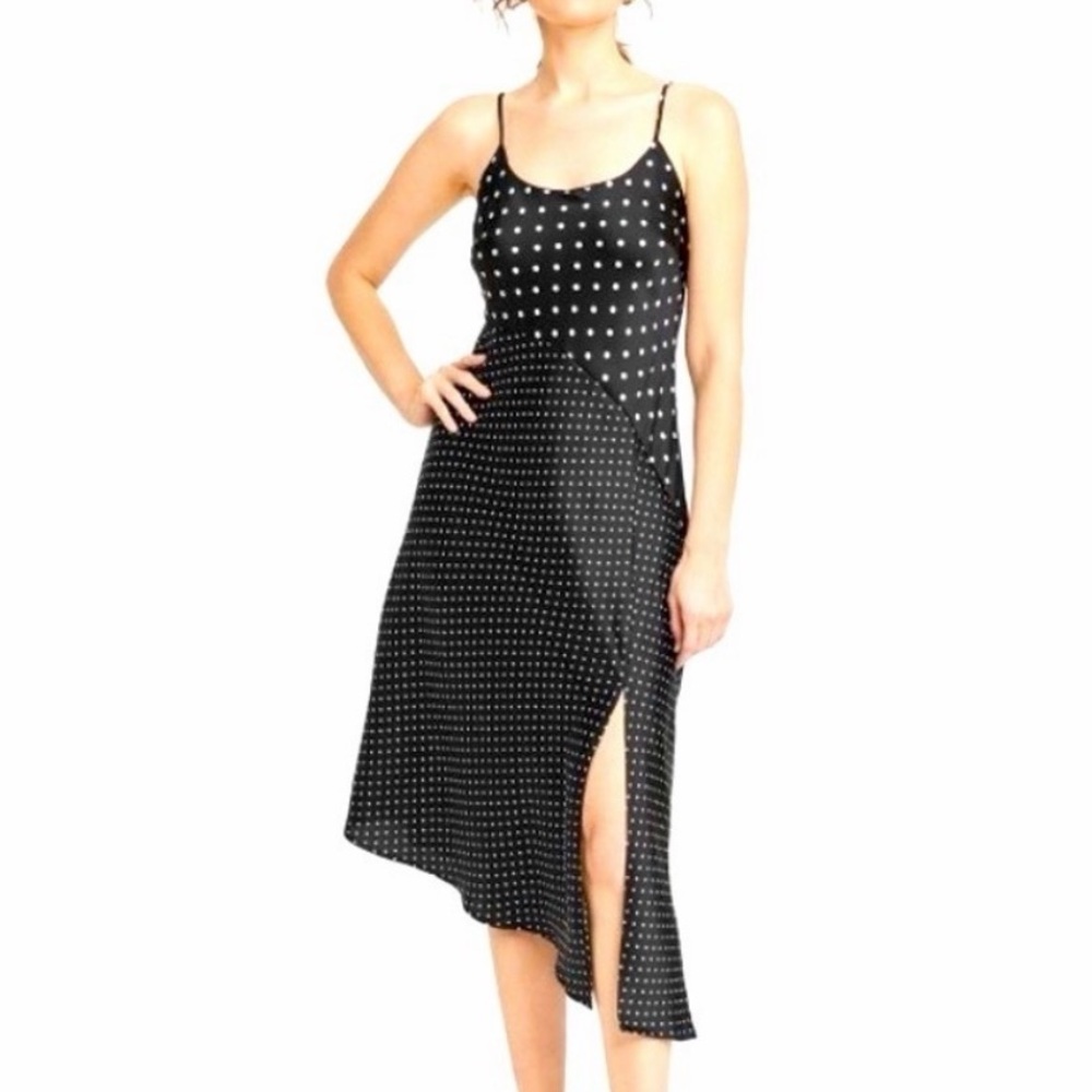 a new day Black and White Asymmetrical Dress
